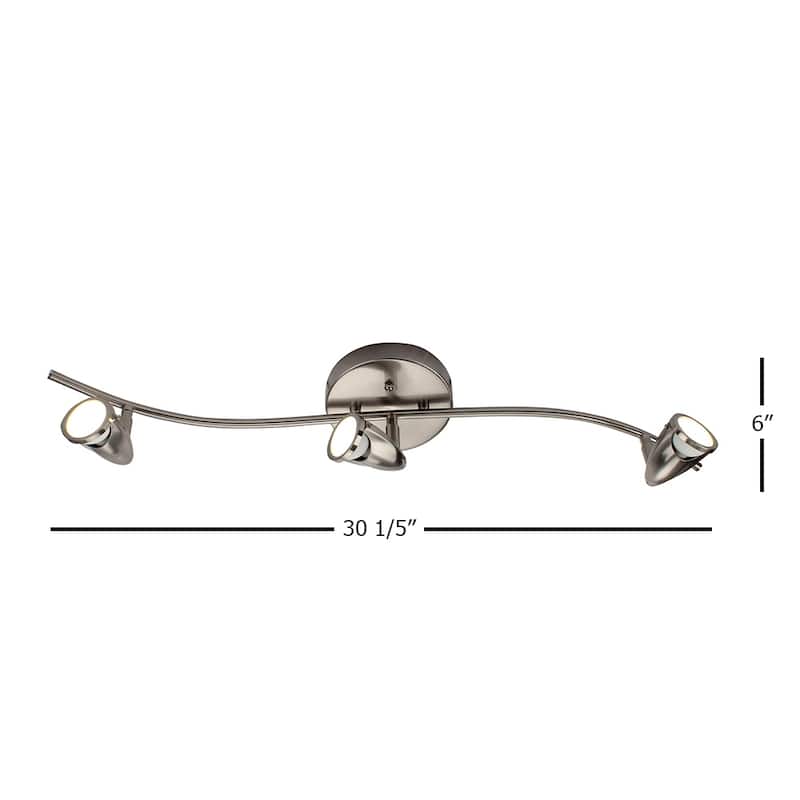 Kenzie 3 Light LED Flush Mount Ceiling and Wall Light - Brushed Nickel