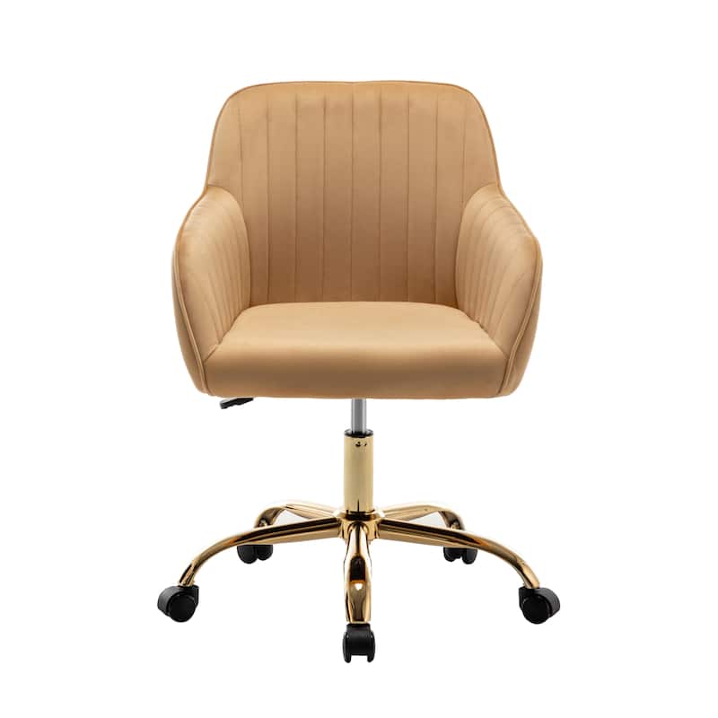 Porthos Home Belen Adjustable Office Chair, Velvet, Gold Metal Legs