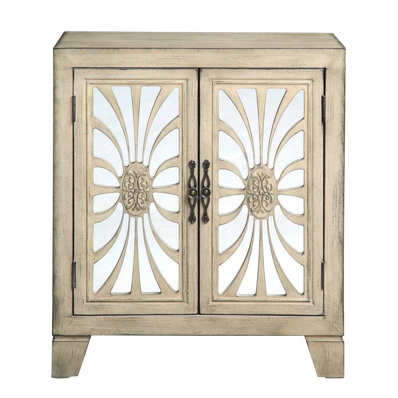 Antique White Finish Console Cabinet