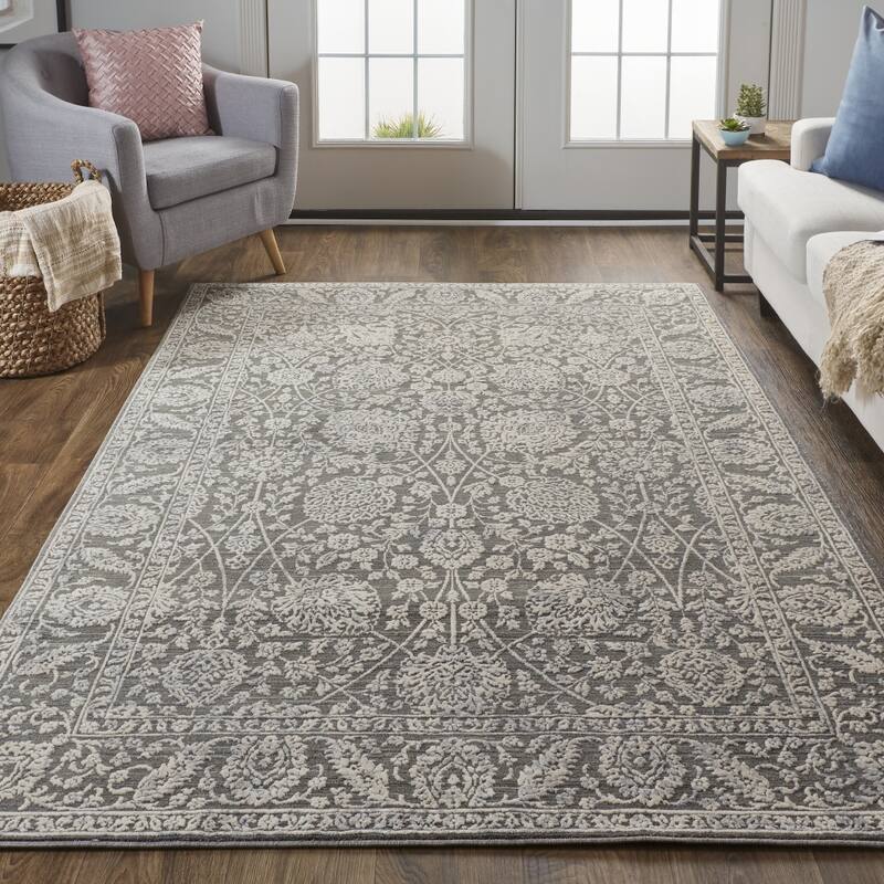 Teyap Power Loomed Floral Area Rug By HomeRoots