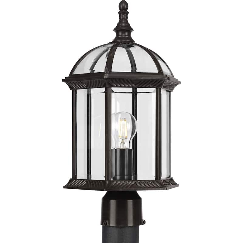 Dillard Collection One-Light Antique Bronze Outdoor Post Light - 9.75 in x 9.75 in x 18.12 in - 9.75 in x 9.75 in x 18.12 in