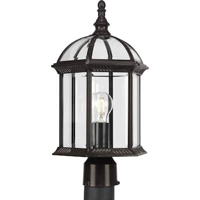 Dillard Collection One-Light Antique Bronze Outdoor Post Light - 9.75 in x 9.75 in x 18.12 in