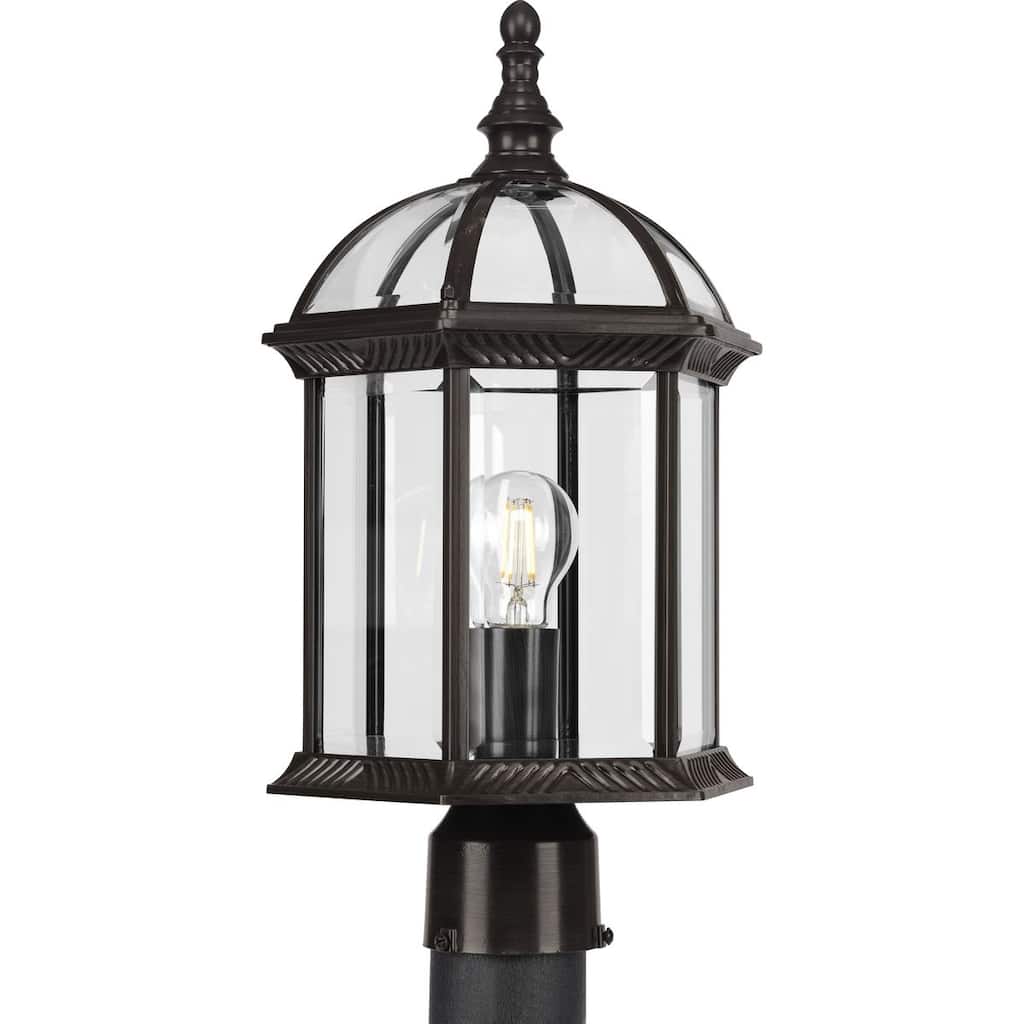 Dillard Collection One-Light Antique Bronze Outdoor Post Light - 9.75 in x 9.75 in x 18.12 in