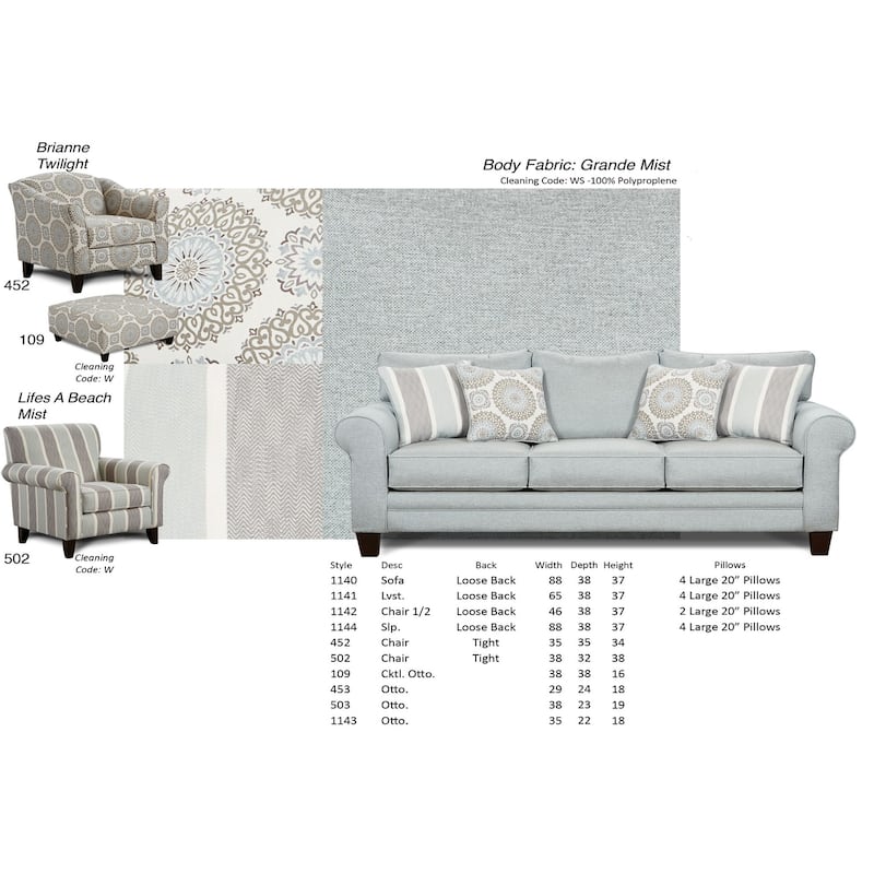 Lifes a Beach Mist Accent Chair