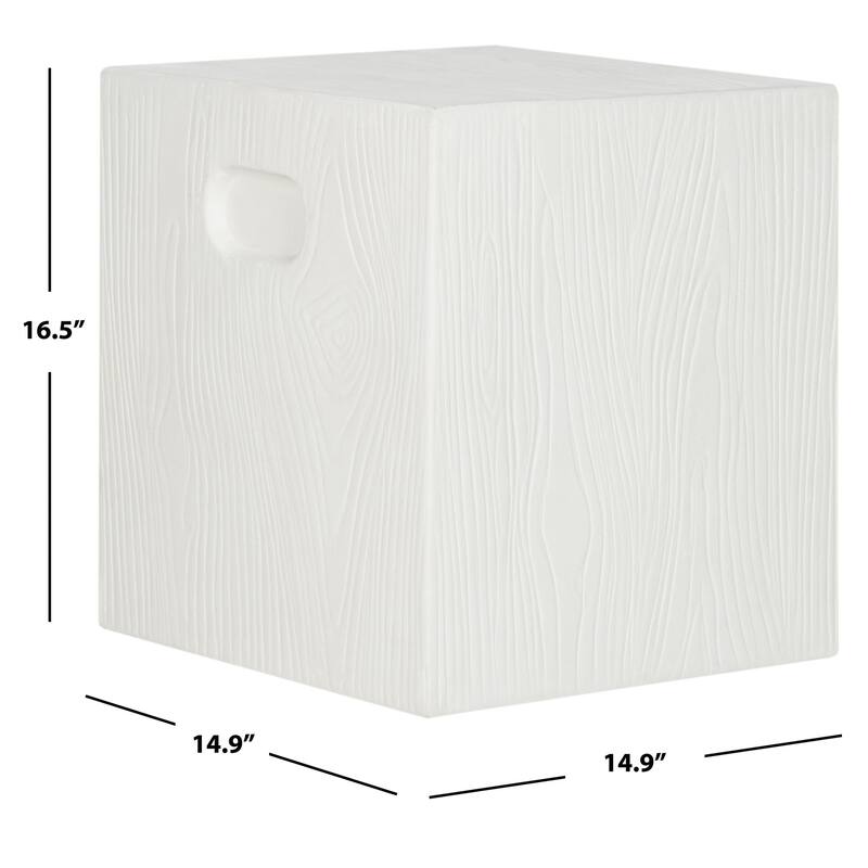 SAFAVIEH Mahin Cube Concrete Indoor/ Outdoor Accent Table (Dark Grey) - 14.9"x14.9"x16.5" - 15Wx15Dx17H