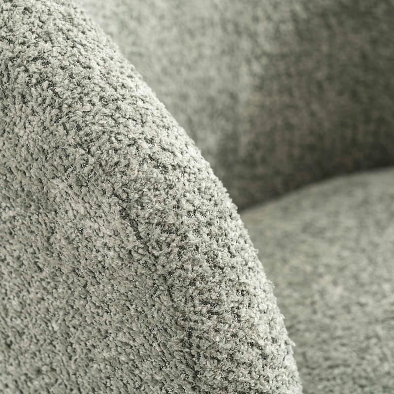 Single Fabric Modern Accent Chair 360 Degree Rotation Swivel Barrel Chairs