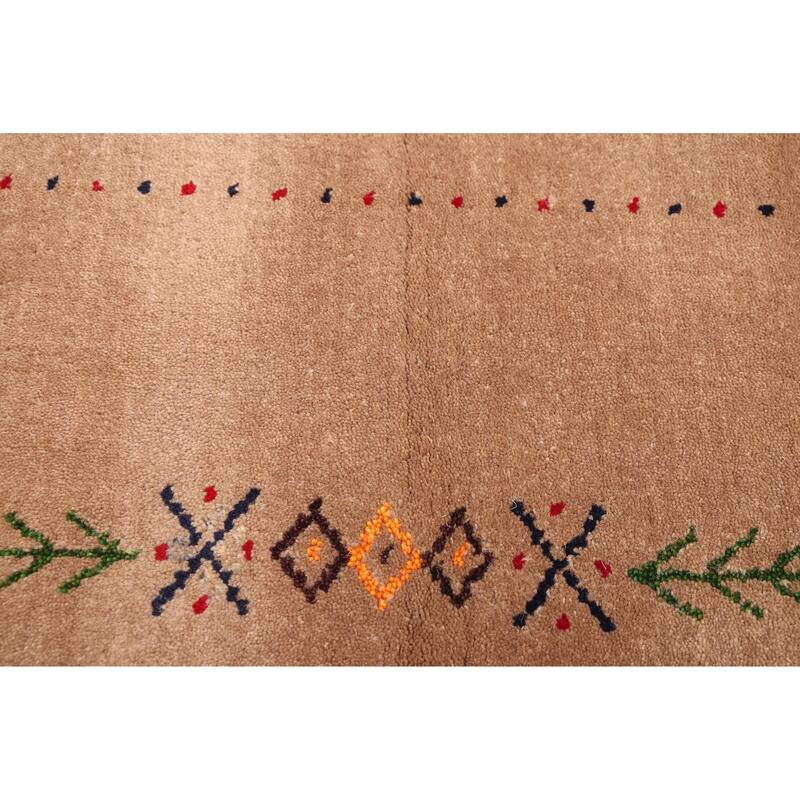 ECARPETGALLERY Hand Loomed Kashkuli Gabbeh Brown Wool Rug - 5'0 x 7'10