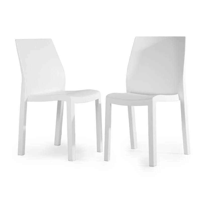 WRGHOME Modern Stacking Patio Dining Side Chair Indoor/Outdoor (Set of 2) - 33.27'' H X 18.50'' W X 21.06'' D