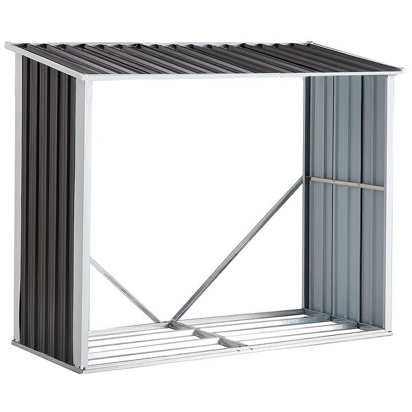 Metal firewood storage shed clearance