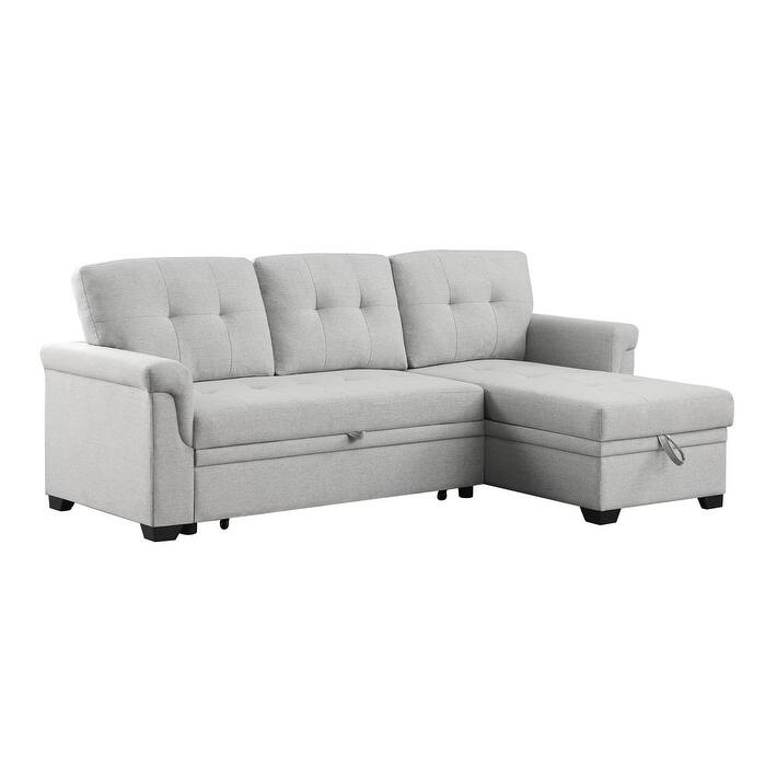 Copper Grove Perreux Linen Reversible Sleeper Sectional Sofa
