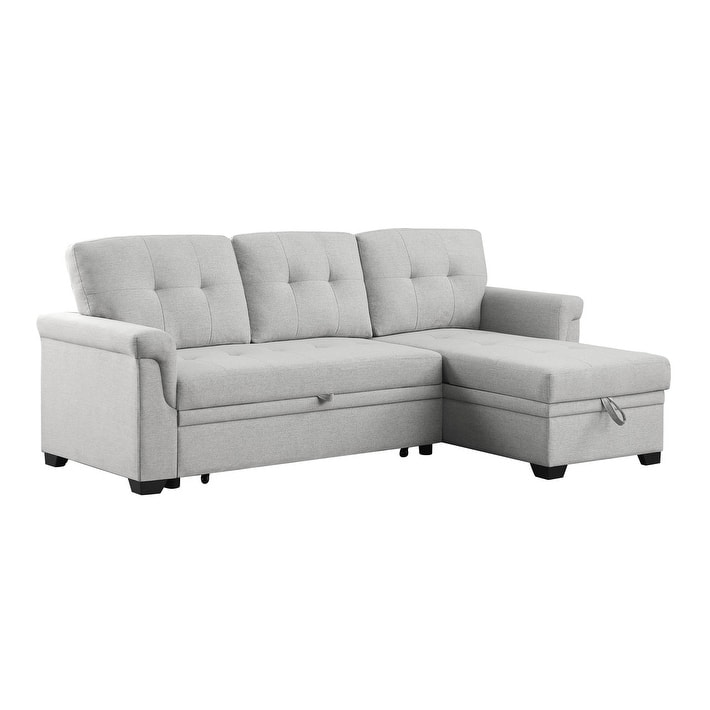 Destiny Linen Reversible Sleeper Sectional Sofa with Storage Chaise