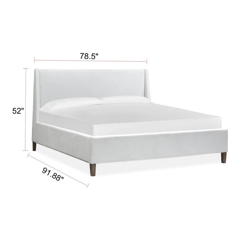 Magnussen Home Lindon Belgian Wheat And Coffee Bean White Upholstered Island Bed
