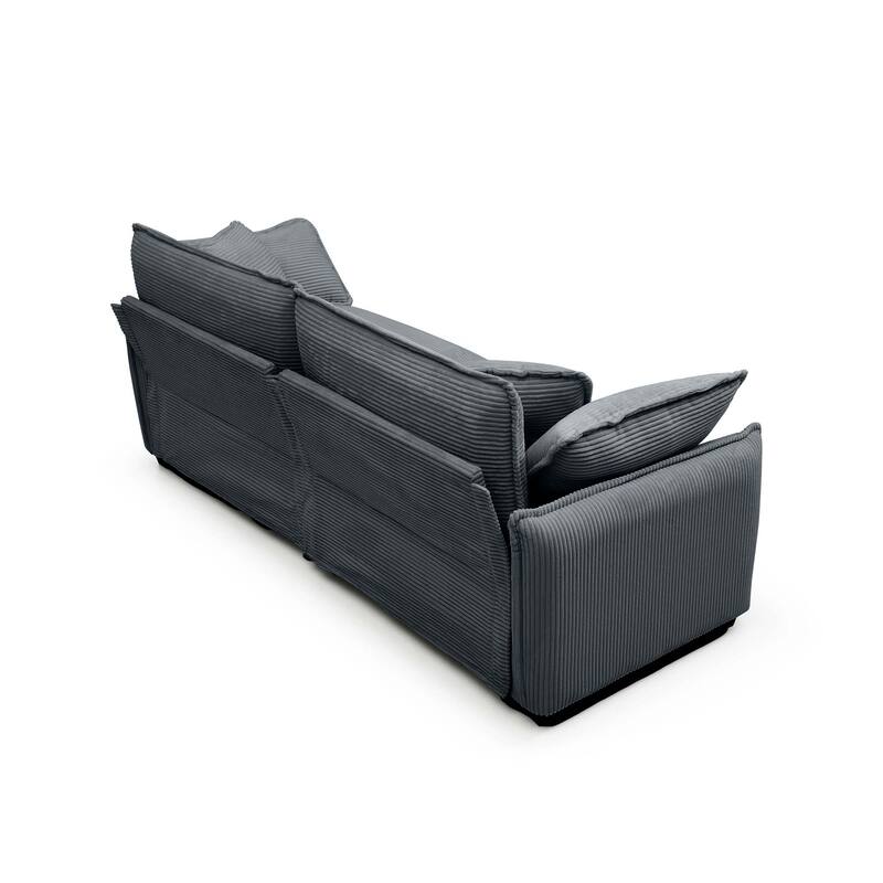 Oversize Loveseat, 81'' 2 Seater Corduroy Couch with 4 Pillows and Removable Armrests, Modern Love Seat for Living Room, Office