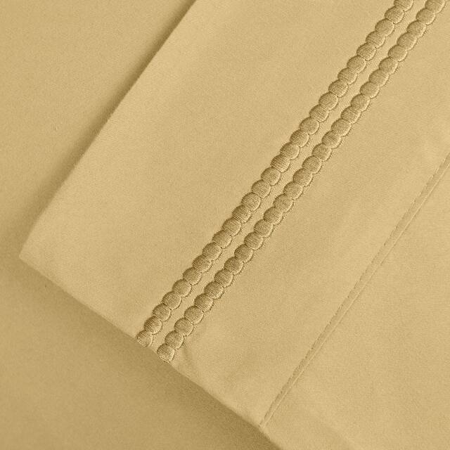 Superior Wrinkle Resistant Embroidered Microfiber Bed Sheet Set