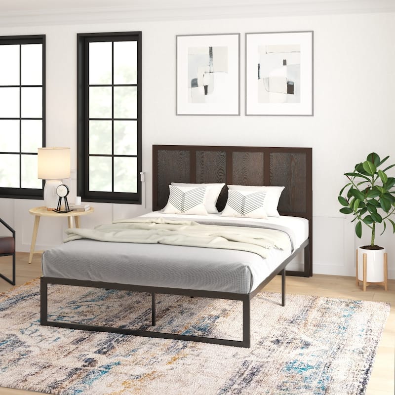 Solid Wood Paneled Headboard Only