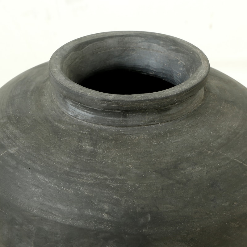 Artissance 11.8"H Medium Earthy Gray Ceramic Indoor Outdoor Pottery Vase, Home and Garden Decor