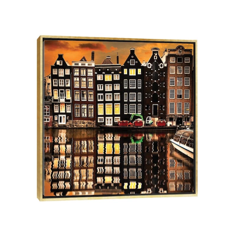 iCanvas "Amsterdam II" by Enzo Romano Framed Canvas Print - Gold - 18x18