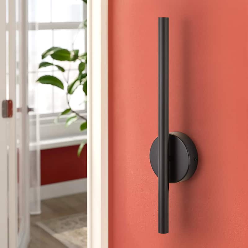 Modern Black Linear Integrated LED 3000K Warm Light Bathroom Vanity Light Wall Sconce - 13W - 19.6 in. H
