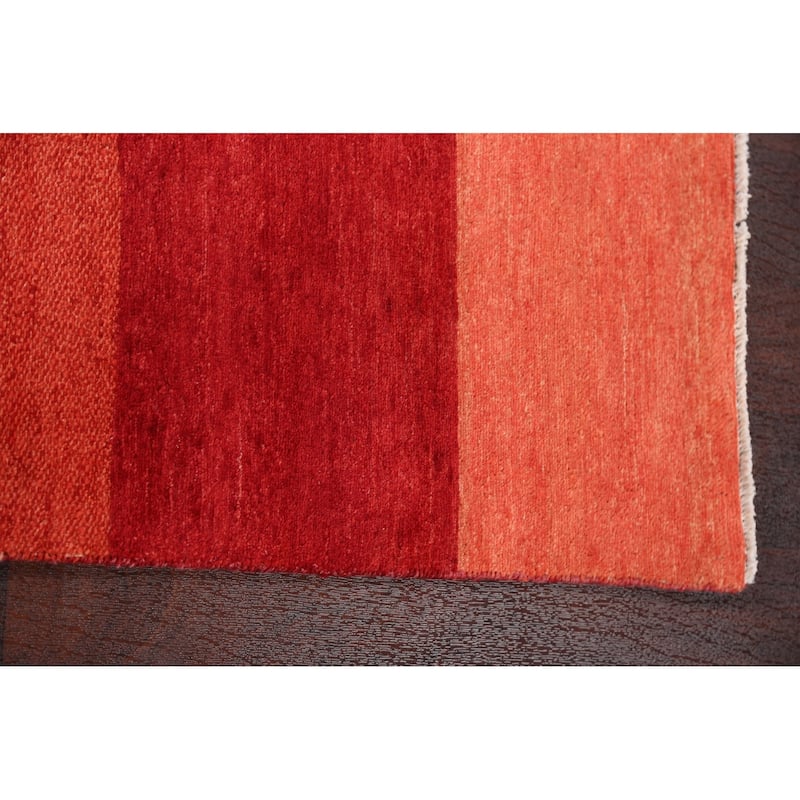 Modern Gabbeh Kashkoli Runner Rug Hand-knotted Oriental Wool Carpet - 2'7" x 9'6"