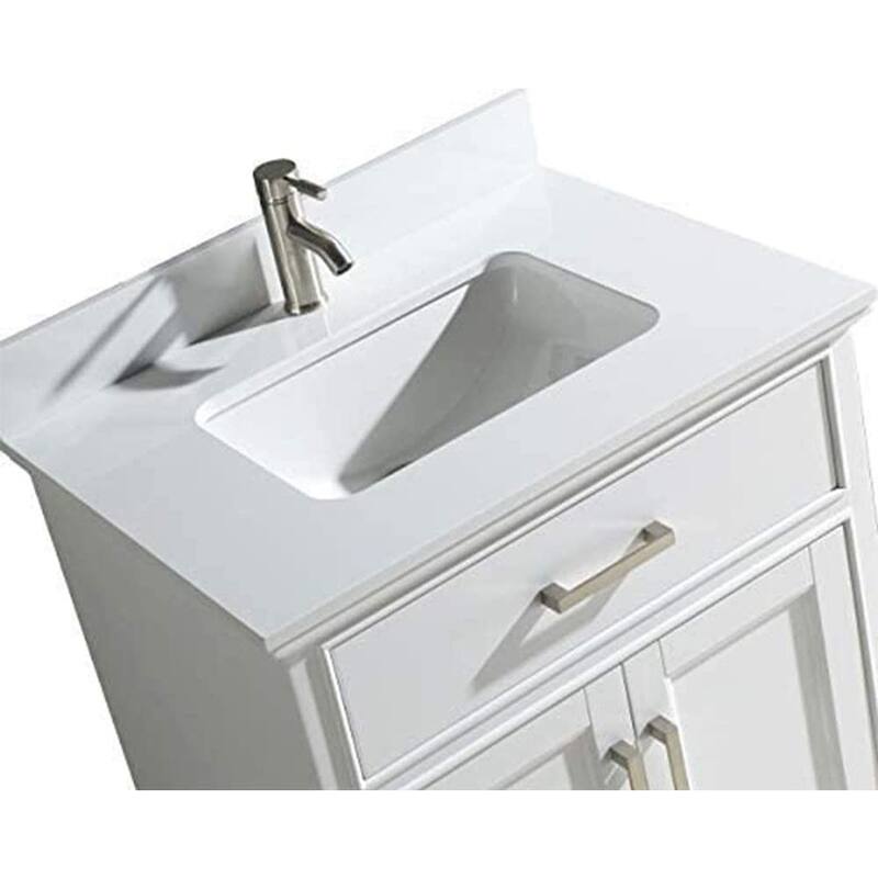 Vanity Art 30" Single Sink Bathroom Vanity Set with Engineered Marble Top and Free Mirror
