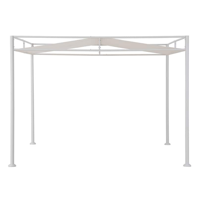 Sunjoy 10’ x 10’ Darkeford Metal Pergola with Sling Fabric Canopy