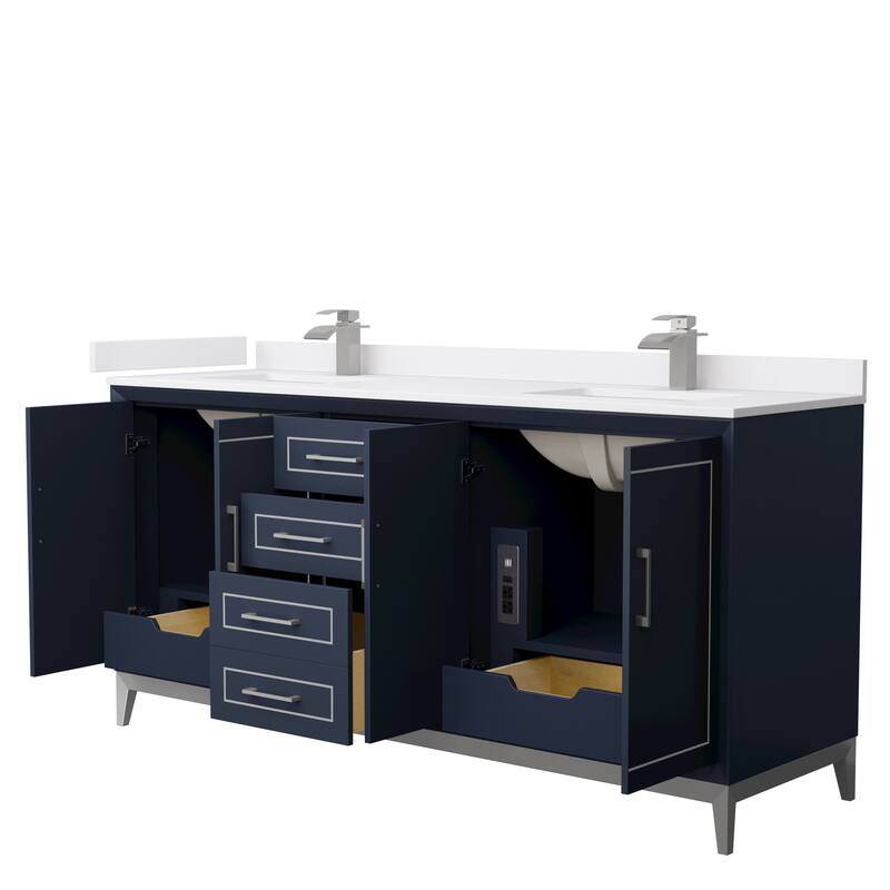 Marlena 72-Inch Double Vanity Set, Cultured Marble Top