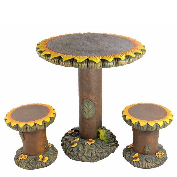 3 Piece Sunflower Table and Chair Novelty Garden Patio Furniture