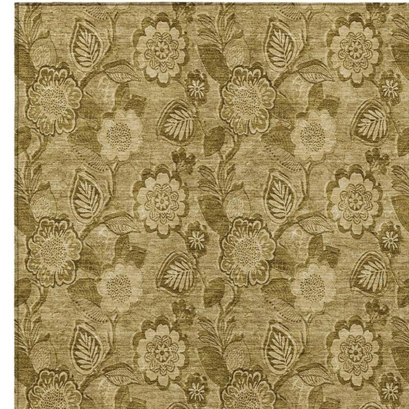 HomeRoots Floral Transitional Rectangle Outdoor Rug