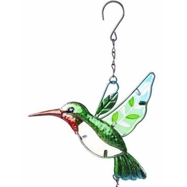 Stained Glass Hummingbird Wind Chime - Multi-Color