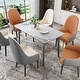 preview thumbnail 14 of 25, 55” Rectangular Kitchen Dining Table Sintered Stone Tempered Glass Top with Metal Frame Table