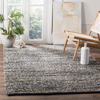 SAFAVIEH Handmade Cape Cod Luberta Bohemian Jute Rug - Blue - 4' x 6'