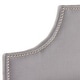 preview thumbnail 3 of 1, Safavieh Hallmar Arctic Grey Upholstered Arched Headboard - Silver Nailhead (Full)