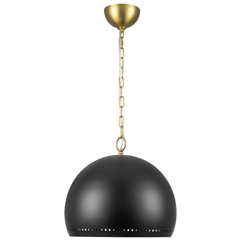 1-Light Modern Black/White Dome Pendant Kitchen Island Light