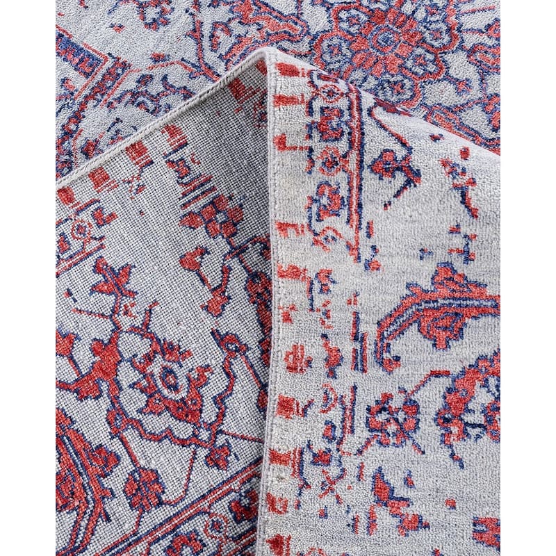 Ikat One-of-a-Kind Hand-Knotted Area Rug - Gray, 8' 1" x 10' 0" - 8' 1" x 10' 0"