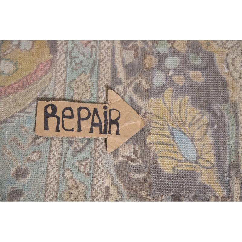 Hand Knotted Oriental 100% Wool Carpet Traditional Medallion Yellow & Gold Tabriz Area Rug - 11' 0'' X 8' 3''