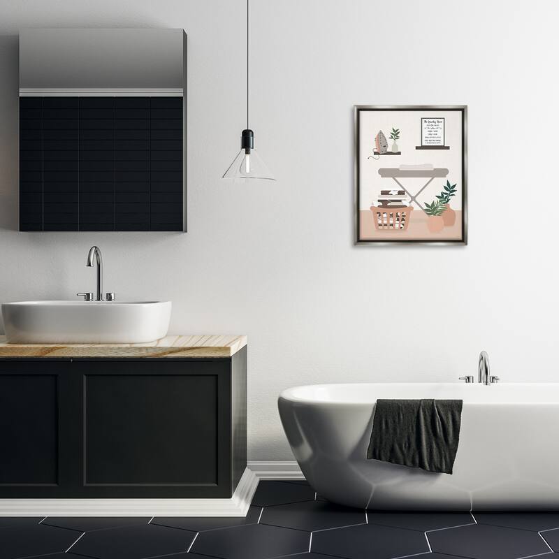 Stupell Laundry Rules Modern View Framed Floater Canvas Wall Art Design By Natalie Carpentieri