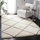 preview thumbnail 66 of 135, SAFAVIEH Hudson Shag Estella Diamond Trellis 2-inch Thick Rug 10' x 14' - Ivory/Grey
