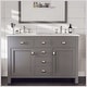 preview thumbnail 1 of 5, Artemis 48" Gray DS Bath Vanity with Carrara Style Man-Made Stone Top - 48