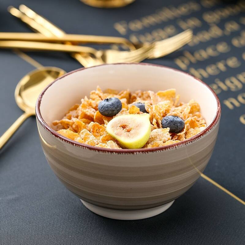 vancasso Bella 5.5 Inch Stoneware Large Serving Bowl Set,24Oz.