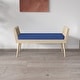 preview thumbnail 6 of 9, Aderyn Mid-Century Padded Bench with Raised Rattan Arms