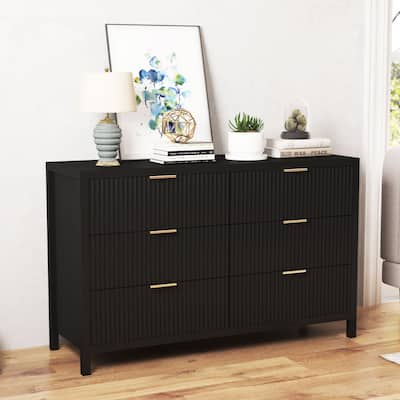 Wooden 6 Drawer Storage Dresser Cabinet/Chest of Drawers