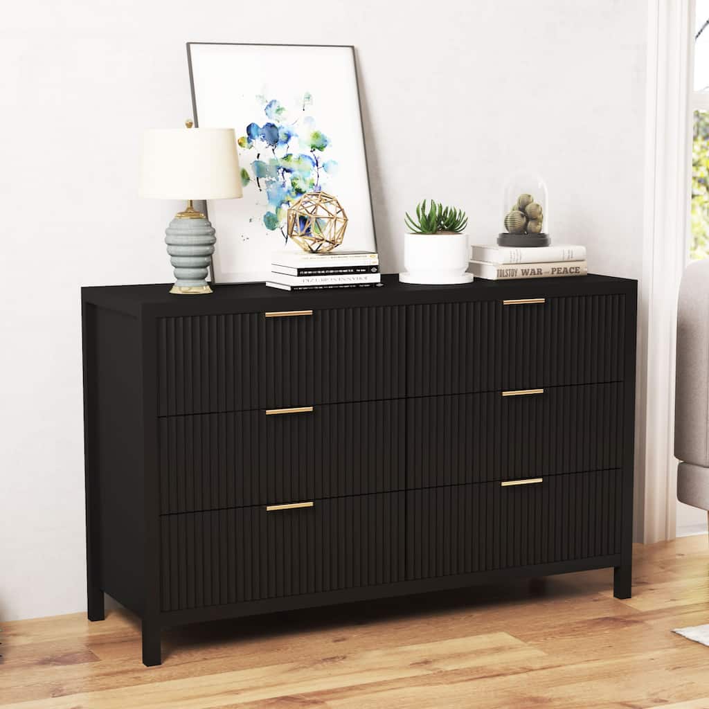 Wooden 6 Drawer Storage Dresser Cabinet/Chest of Drawers
