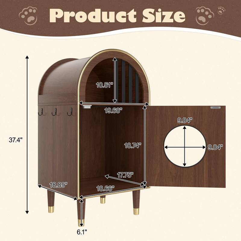 Cat Litter Box Enclosure , 2-in-1 Condo Cat Bed, Cat Shelter Furniture with Two-Level Cozy Haven for 2 Cats, Cute Kitty Condo