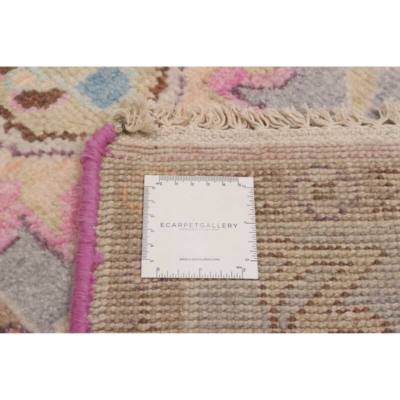 ECARPETGALLERY Hand-knotted Modern Oushak Grey Wool Rug - 2'4 x 7'11