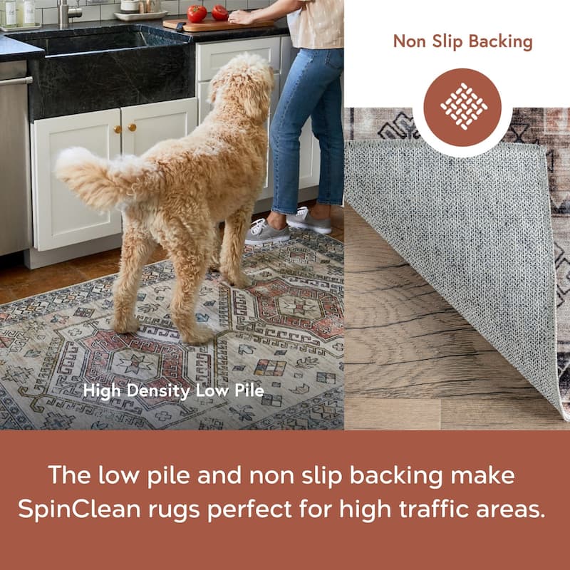 Nuloom Evelina Traditional SplashGuard Machine Washable Area Rug