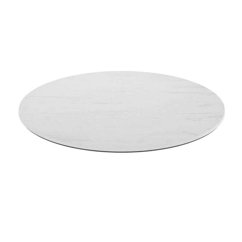 Commercial HPL Wrapped Seamless Scratch and Stain Resistant Tabletop - 36" White Faux Marble