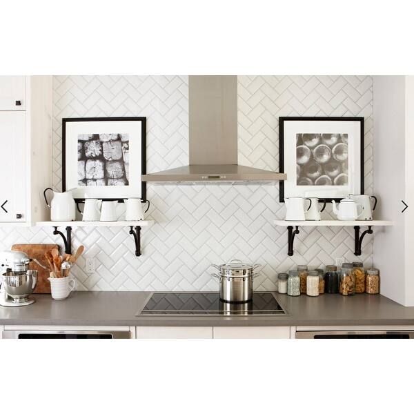 7,6 x 15,2 cm 40 St/ück 6 x 3 wei/ß Art3d Backsplash Glasfliesen f/ür K/üche oder Badezimmer