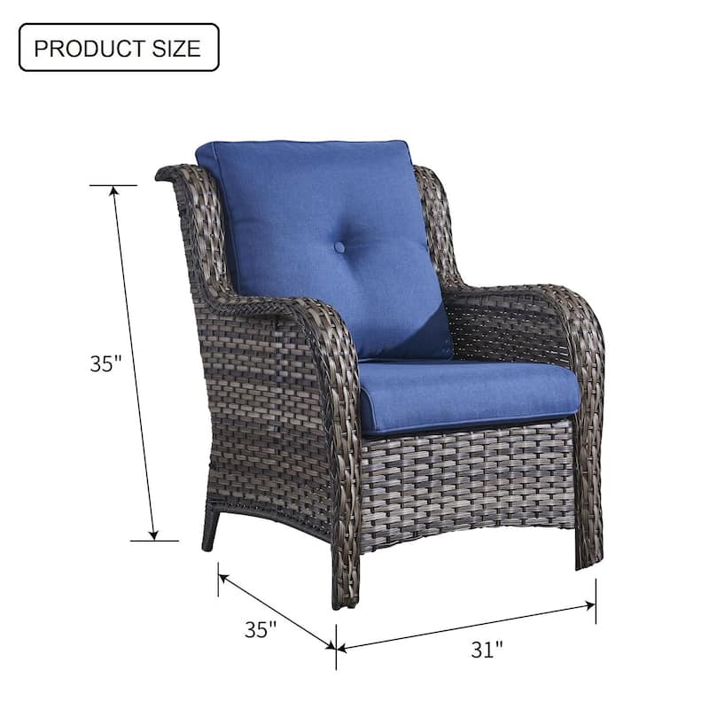 Gymojoy Outdoor Furniture Set Patio Wicker Chairs Set of 2