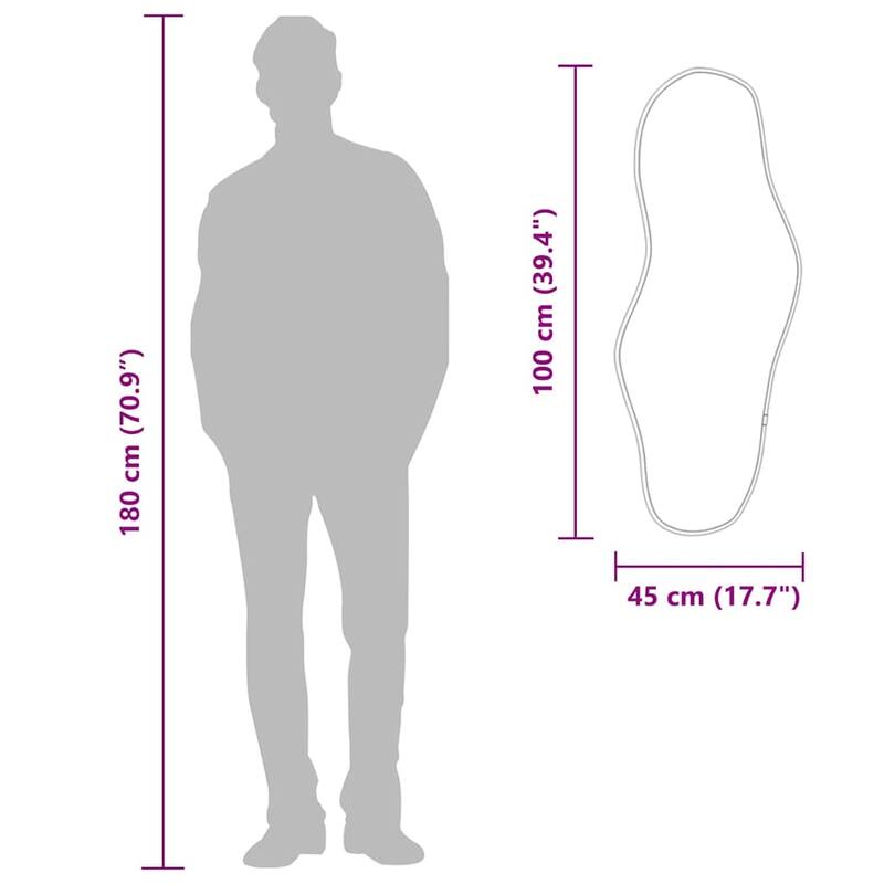 vidaXL Wall Mirror Silver Glass Medium Minimalistic Wall Mirror - 17.7 x 39.4 x 39.4 in