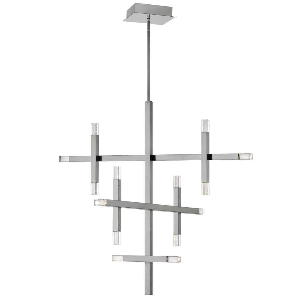 Modern Chandelier Lighting 56W - Elegant Ceiling Light Fixture with Acrylic Diffuser - 31.5